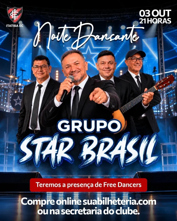 Noite Dançante com o Grupo Star Brasil – 3 de outubro, 21h, Itatiba EC