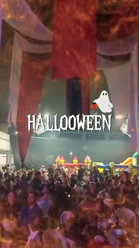 Salão da sede do Itatiba EC cheio no Halloween 2026